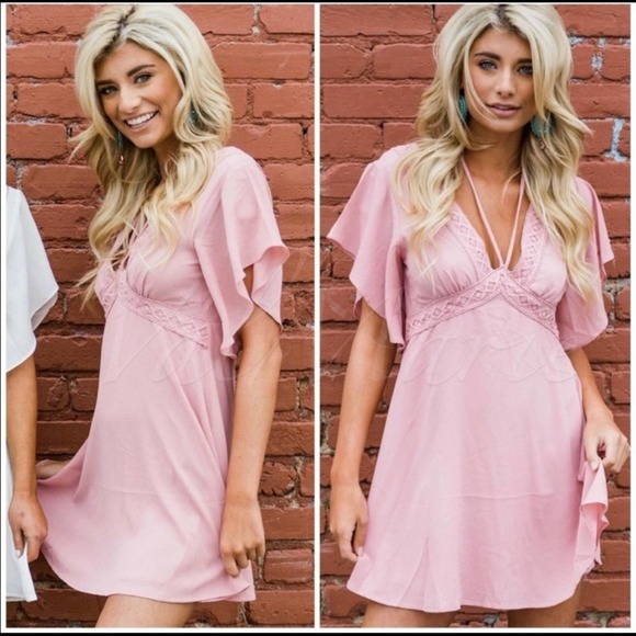Blossom Boutique Dresses & Skirts - 1 LEFT! Pink Lined Accent Doll Mini Dress